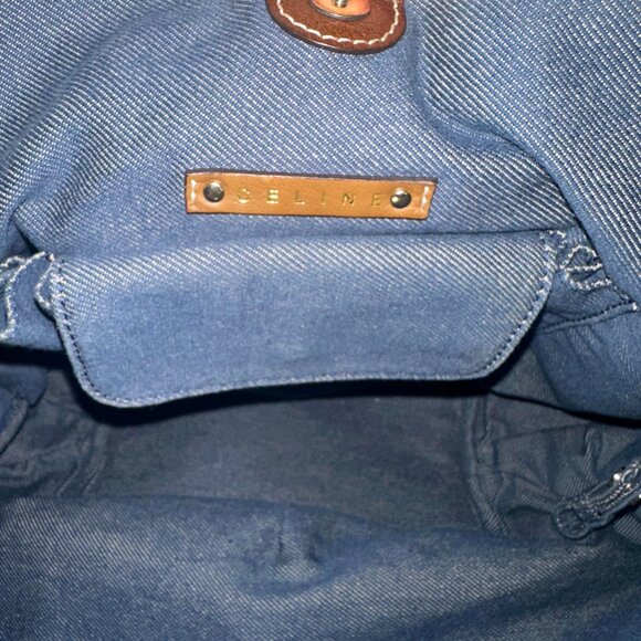 Vintage CELINE Macadam Canvas Tote Bag Beige Gold with Dust Bag - Picture 4 of 5